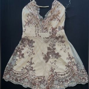 medium gold short dress